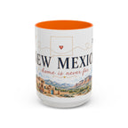 New Mexico State Map Mug | Desert Scenery, Yucca Flower Accent Coffee Cup