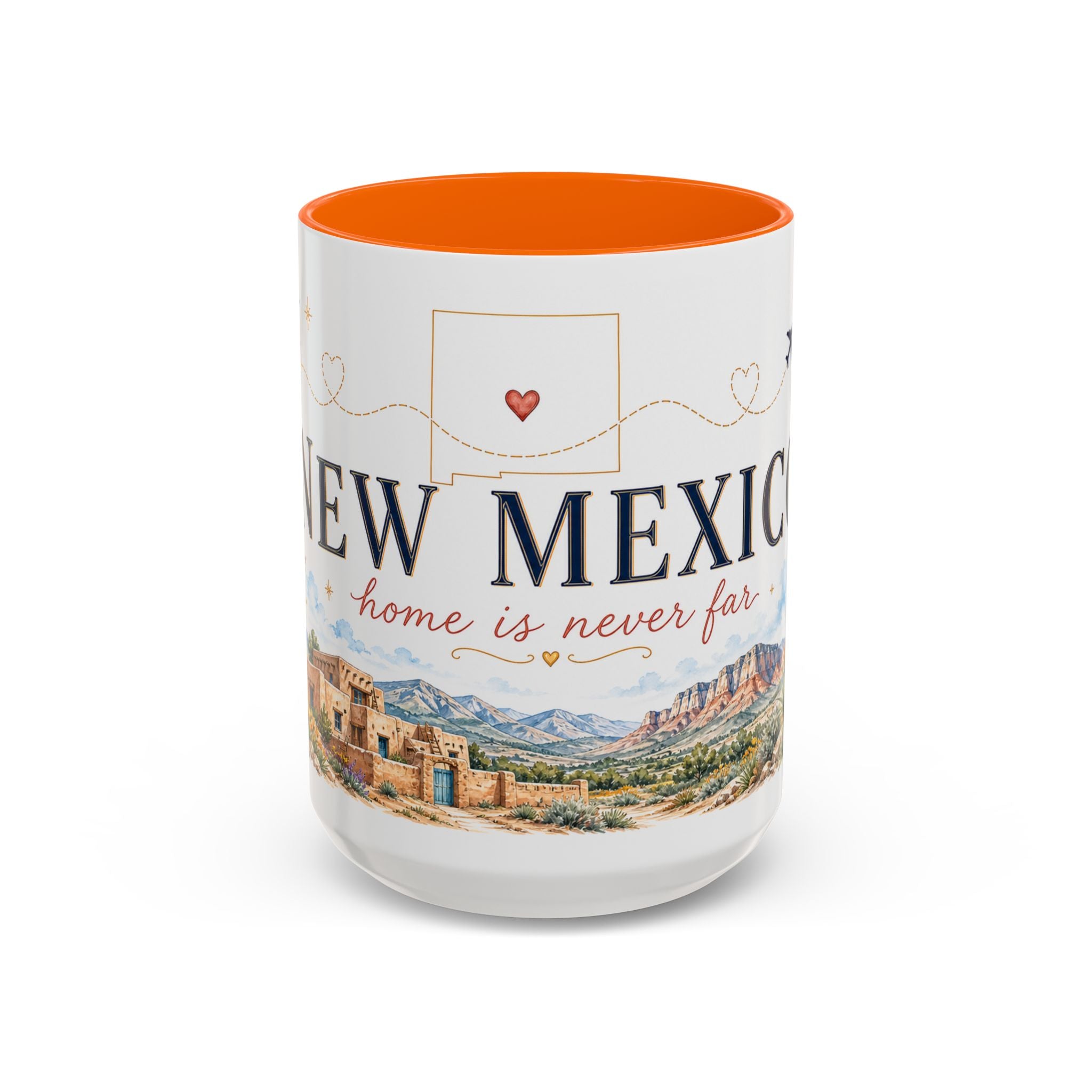 New Mexico State Map Mug | Desert Scenery, Yucca Flower Accent Coffee Cup