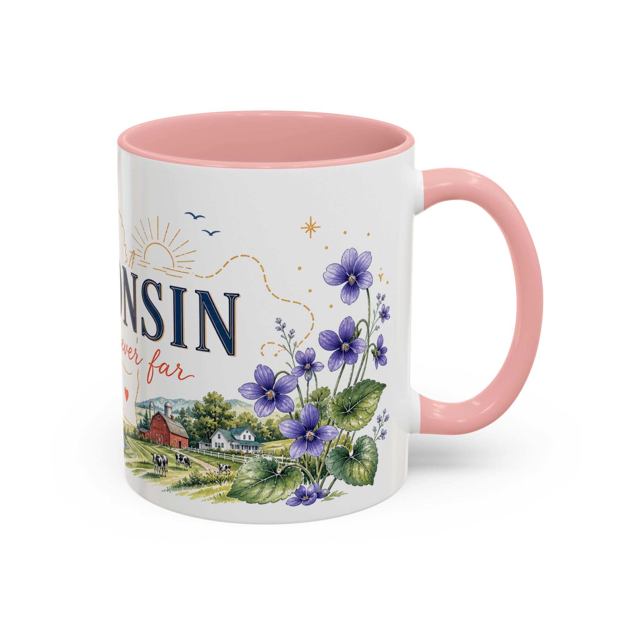 Wisconsin Home State Mug | Moving Away Gift | Long Distance Friendship Coffee Cup | 11oz 15oz Accent Mug