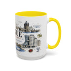 Prague Coffee Mug | Czech Republic Souvenir Travel Gift | Accent Color Ceramic 11oz 15oz