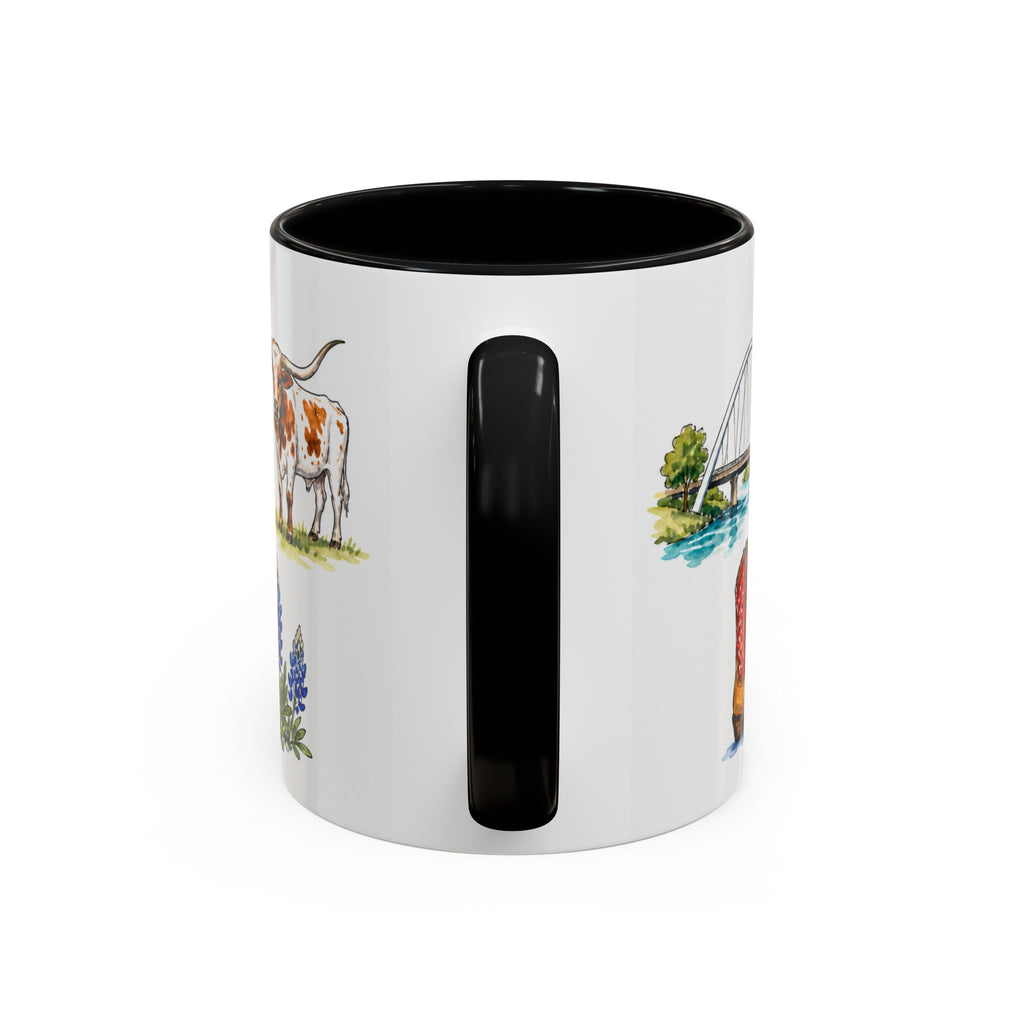 Dallas Illustrated Travel Mug | City Souvenir Accent Coffee Mug | 11oz 15oz Ceramic Cup