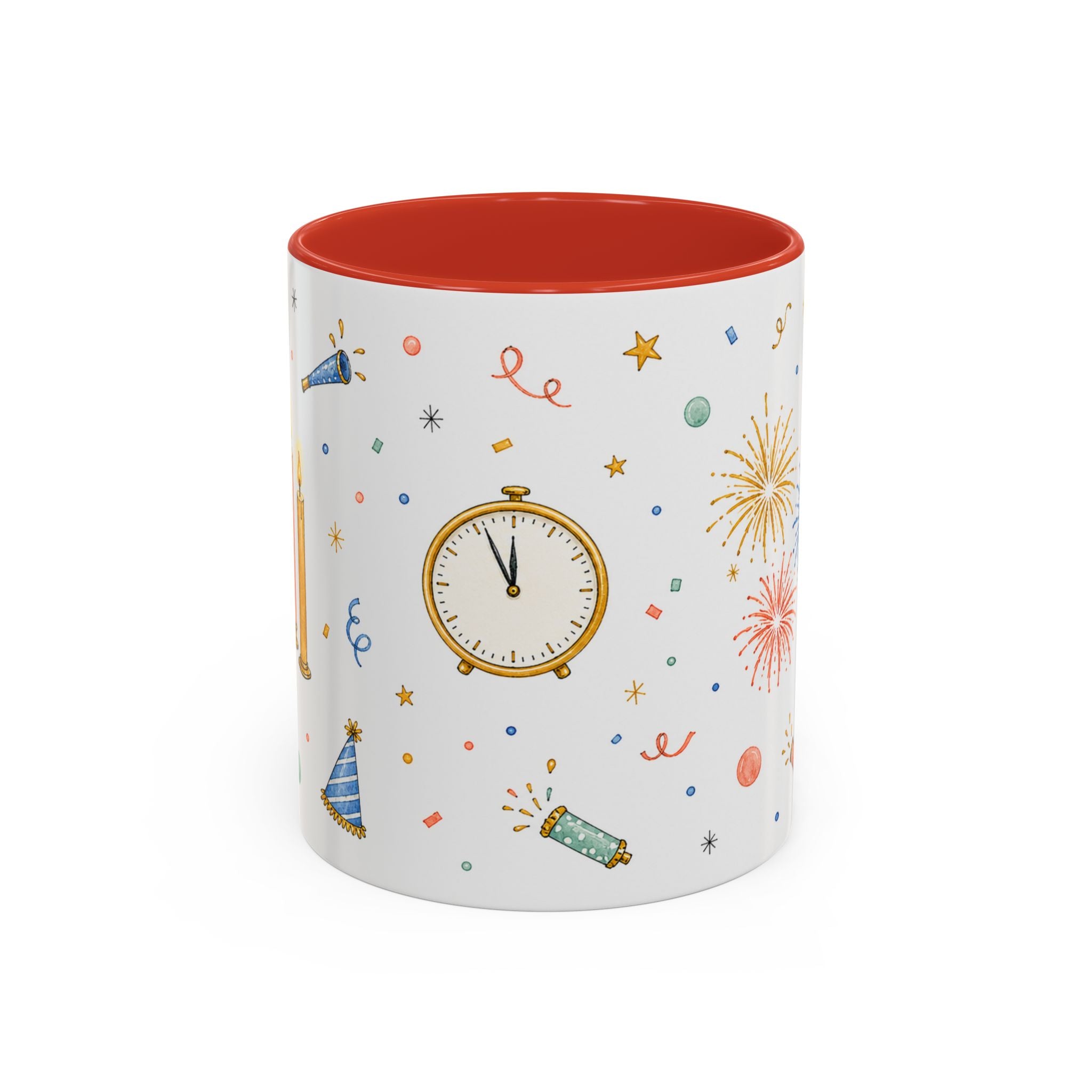 New Year Midnight Mug | Candle Firework Watercolor Party Gift | Accent Cup 11oz 15oz