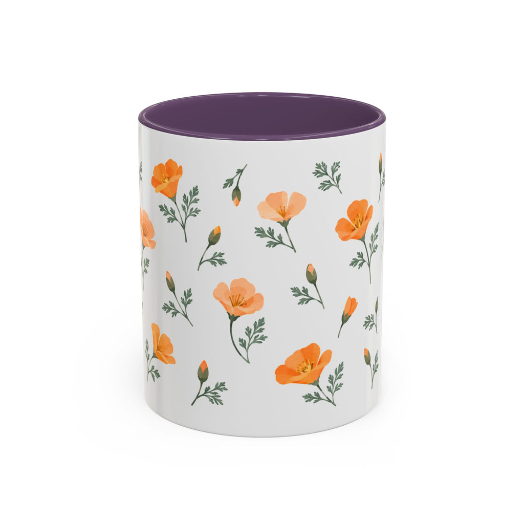 California California poppy Mug, State Flower Floral Coffee Cup, 11oz Botanical Gift