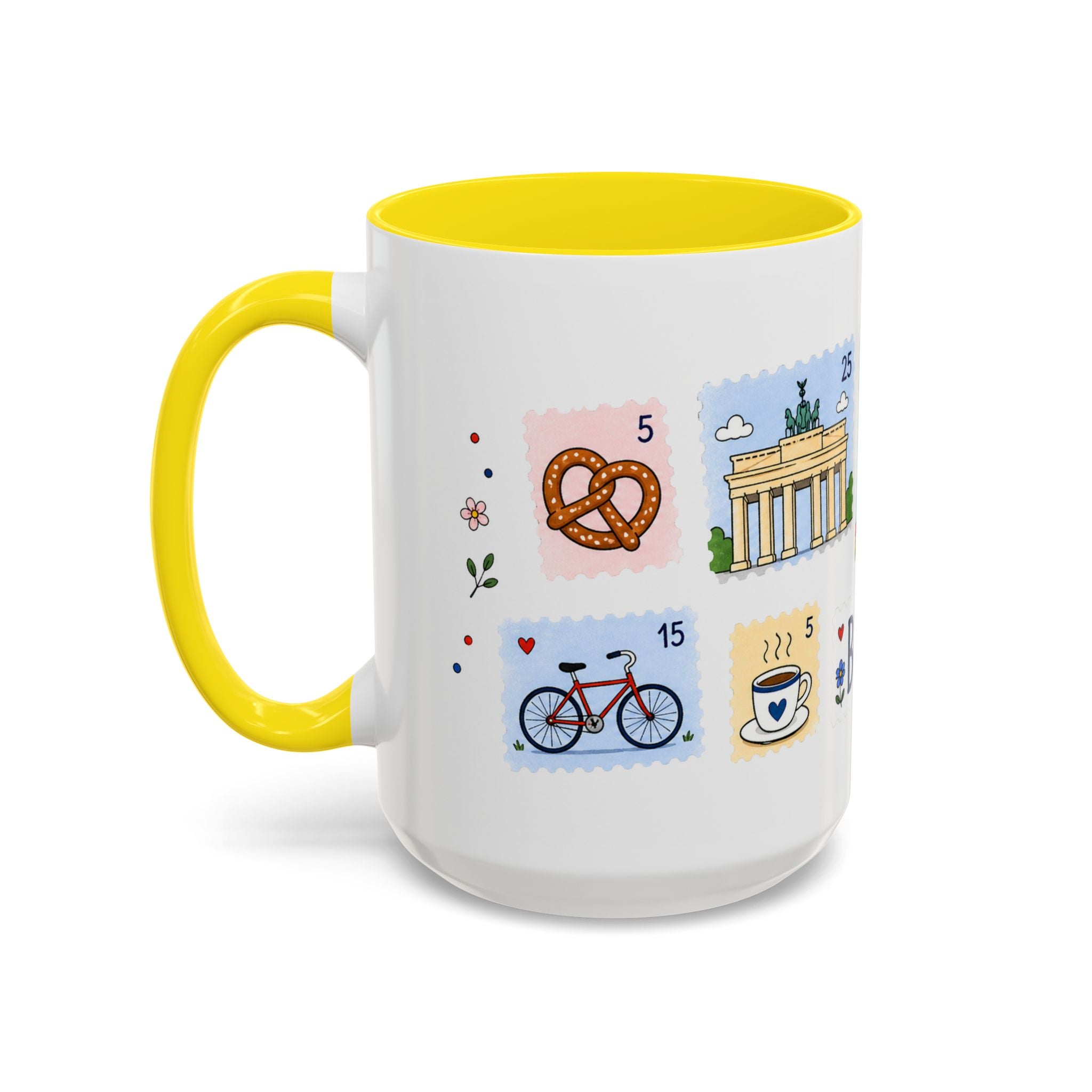 Berlin Coffee Mug | Postage Stamp Collage Mug | Travel Souvenir Accent Cup 11oz 15oz