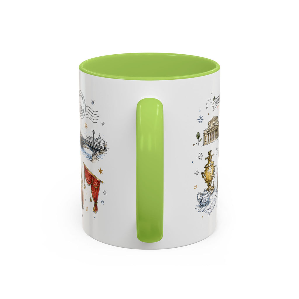 Moscow Coffee Mug | Russia Souvenir Travel Gift | Accent Color Ceramic 11oz 15oz