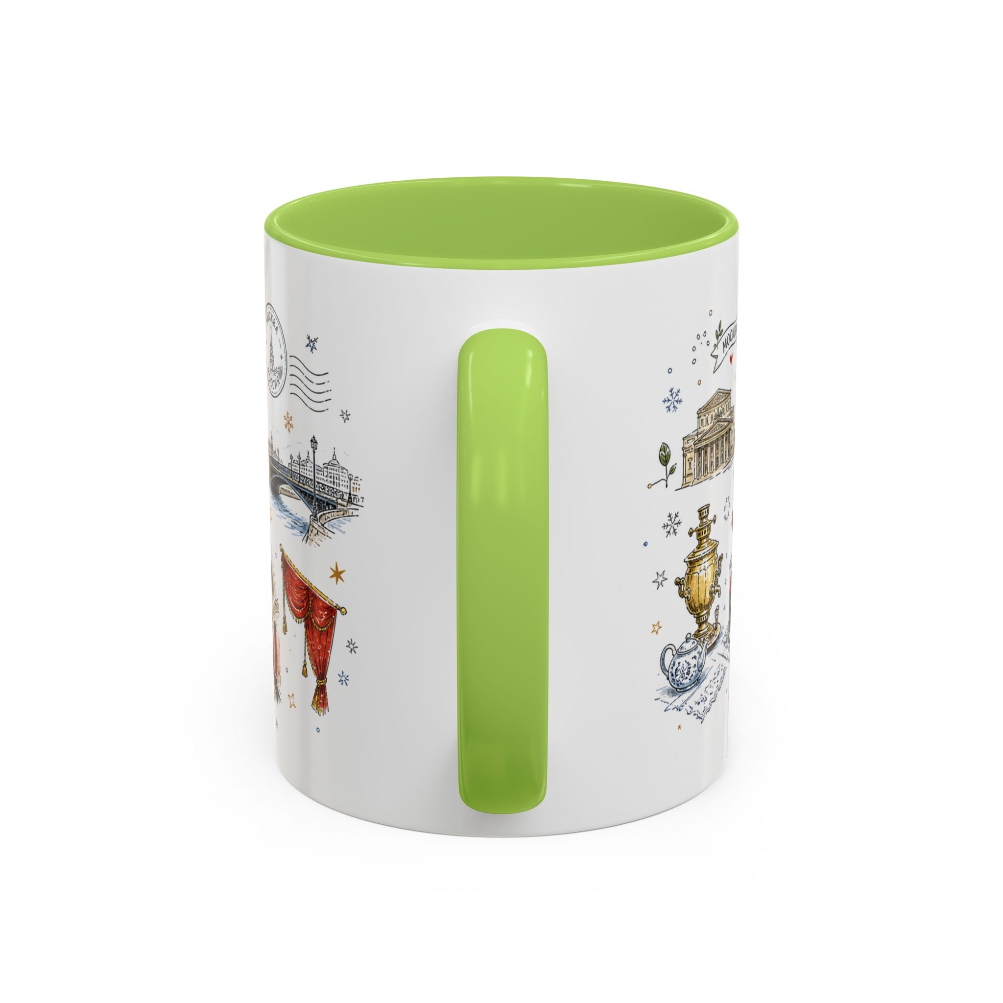 Moscow Coffee Mug | Russia Souvenir Travel Gift | Accent Color Ceramic 11oz 15oz