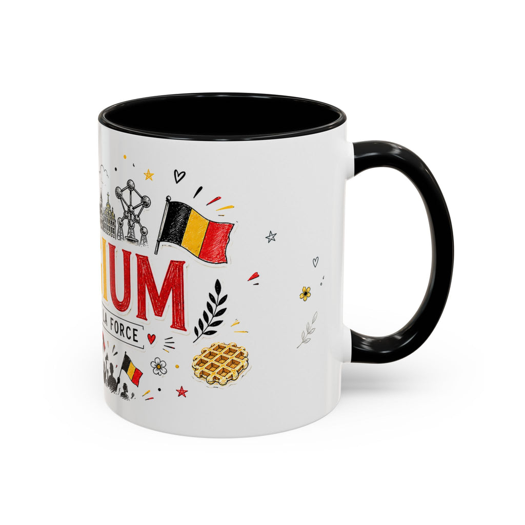 Belgium Soccer Coffee Mug | Soccer Fan Gift | Accent Color Ceramic 11oz 15oz Match Day Cup