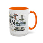 Austin Coffee Mug | Texas Souvenir City Gift | Accent Color Ceramic 11oz 15oz