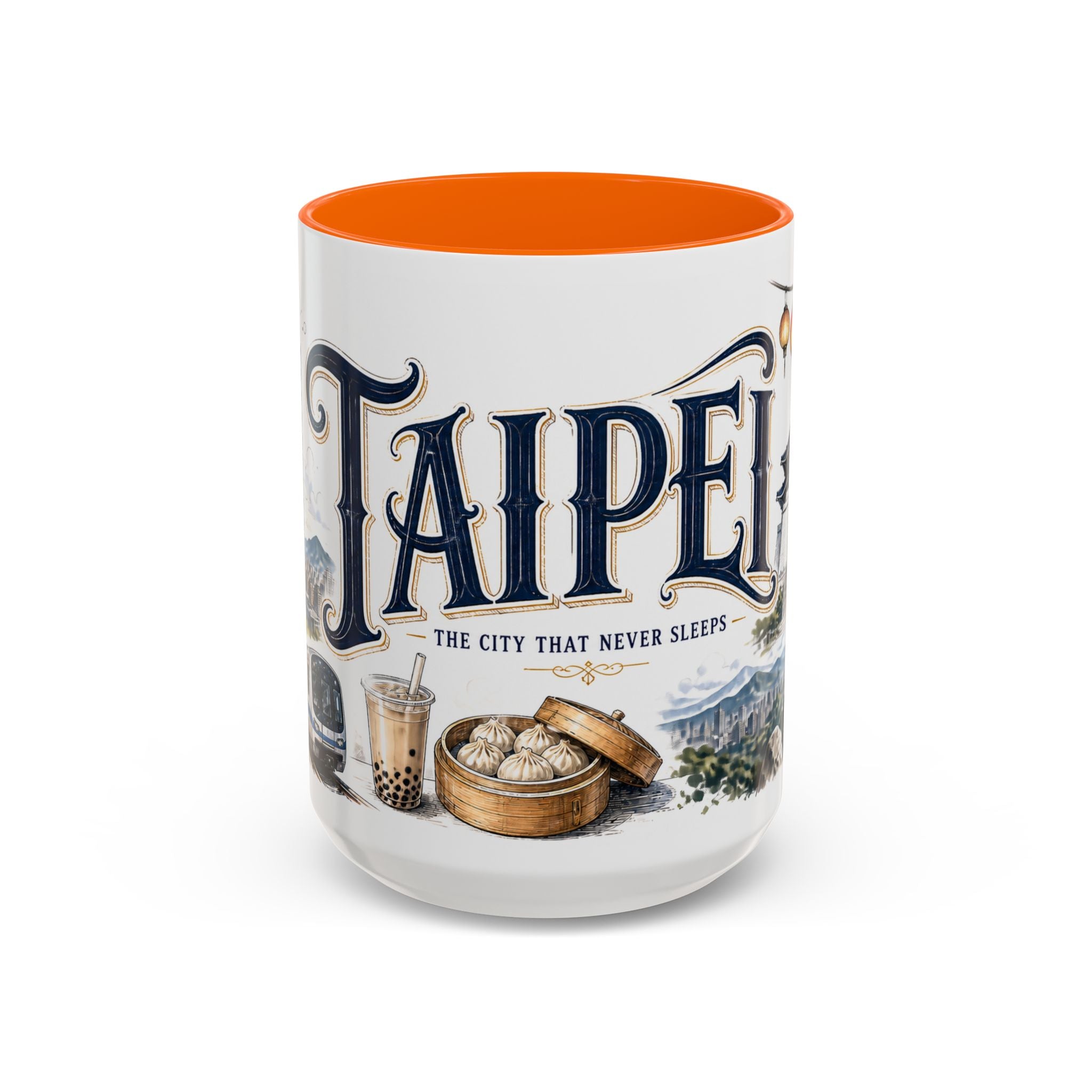Taipei Coffee Mug | Taiwan Travel Souvenir | Vintage Illustrated City Gift | 11 oz 15 oz Accent Mug