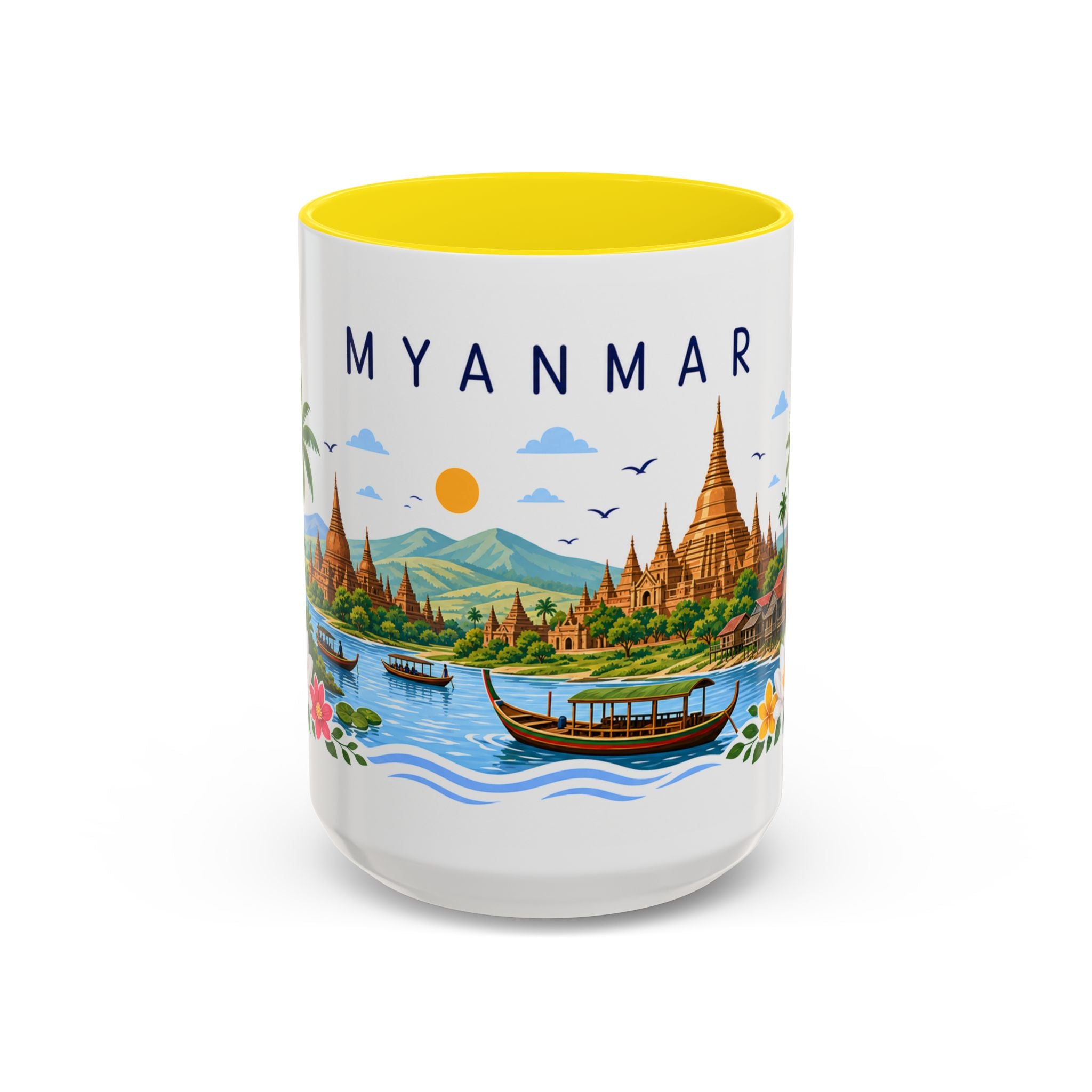 Myanmar Coffee Mug | Travel Souvenir Accent Mug | Place Gift Ceramic Cup 11oz 15oz