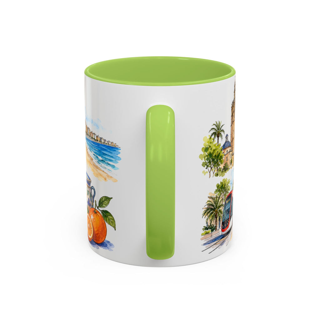 Valencia Illustrated Travel Mug | City Souvenir Accent Coffee Mug | 11oz 15oz Ceramic Cup
