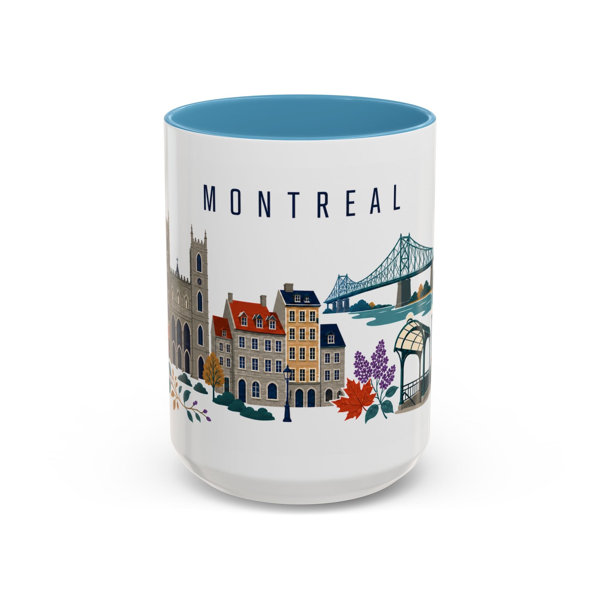 Montreal Coffee Mug | Canada Travel Souvenir | Porcelain Decal City Gift | 11oz 15oz Accent Mug