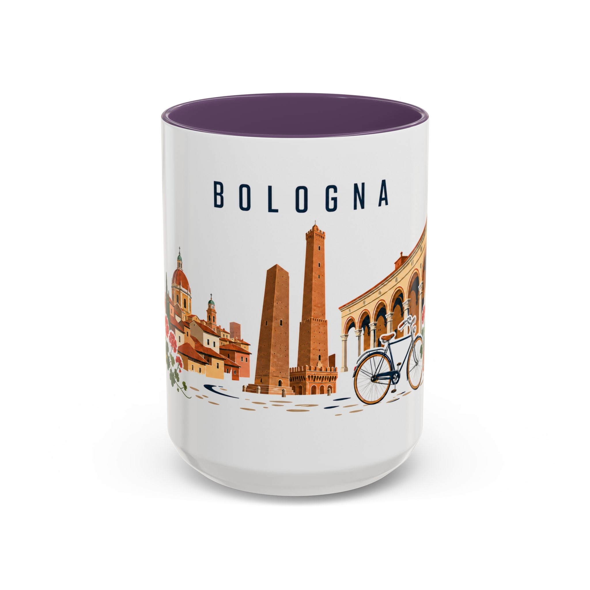 Bologna Coffee Mug | Italy Travel Souvenir | Porcelain Decal City Gift | 11oz 15oz Accent Mug