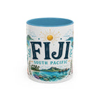 Fiji Coffee Mug | Travel Destination Souvenir Gift | Accent Color Ceramic 11oz 15oz