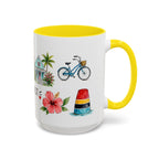 Key West Illustrated Travel Mug | City Souvenir Accent Coffee Mug | 11oz 15oz Ceramic Cup