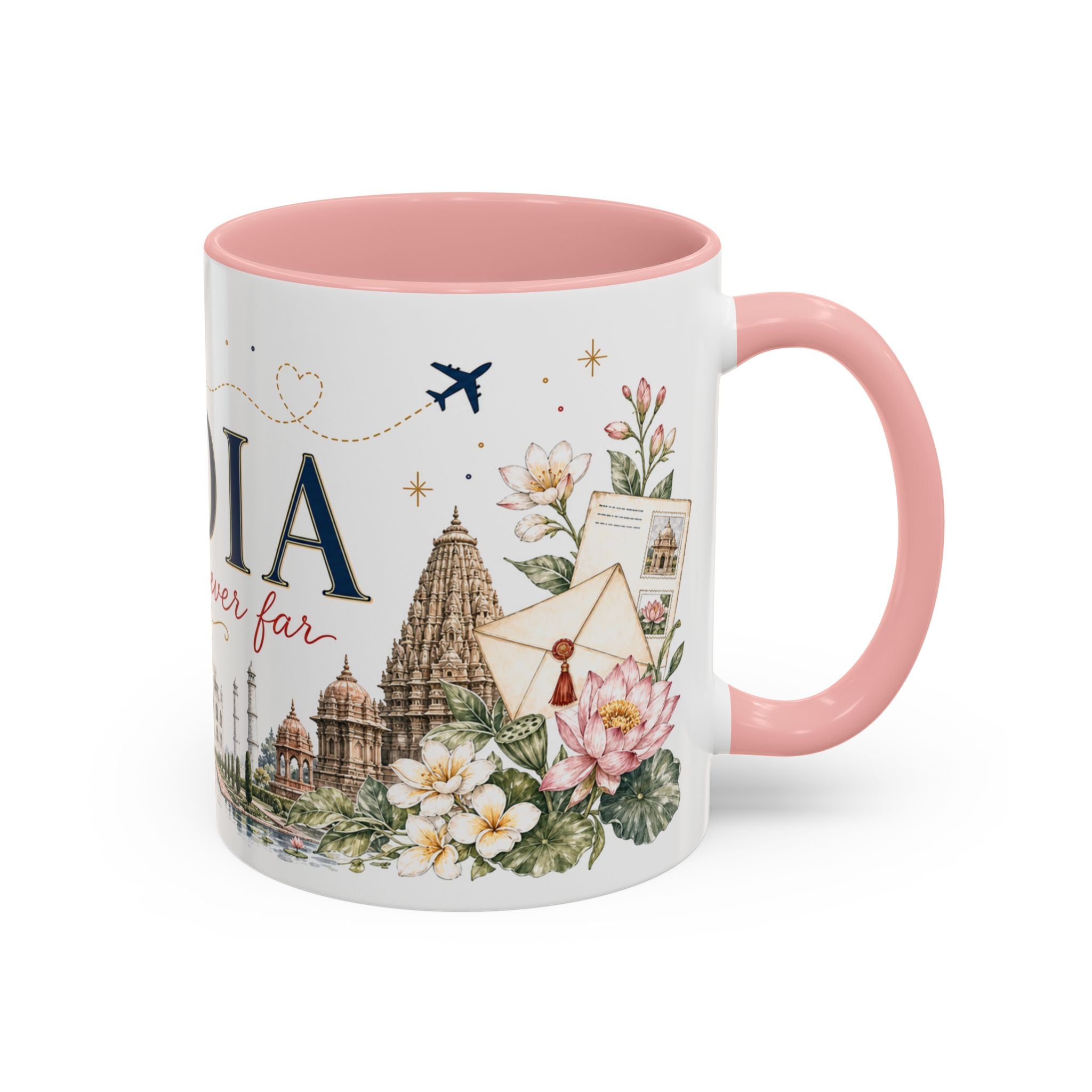 India Home Country Mug | Moving Away Gift | Long Distance Friendship | 11 oz 15 oz Accent Mug