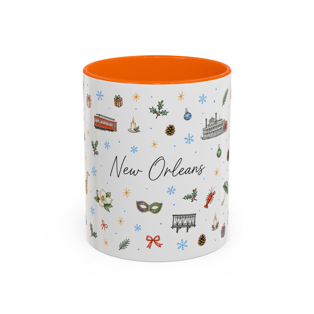 New Orleans Christmas Mug | Watercolor City Souvenir, Travel Gift (11oz/15oz)