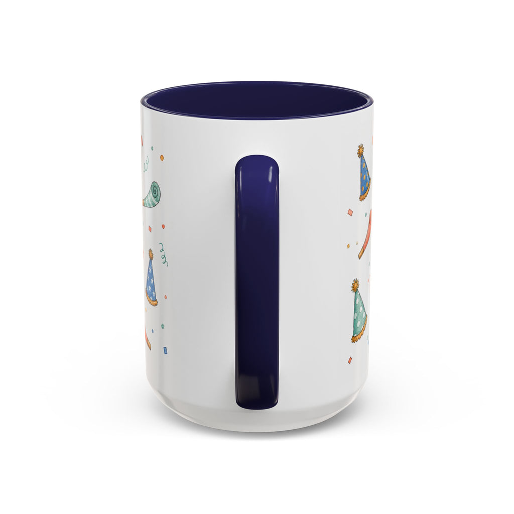 New Year Party Mug | Balloon Popper Watercolor Celebration Gift | Accent Cup 11oz 15oz