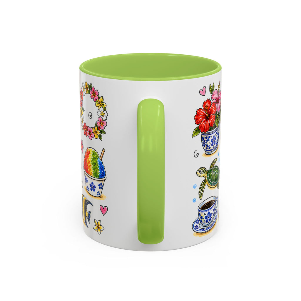 Honolulu Illustrated Travel Mug | City Souvenir Accent Coffee Mug | 11oz 15oz Ceramic Cup