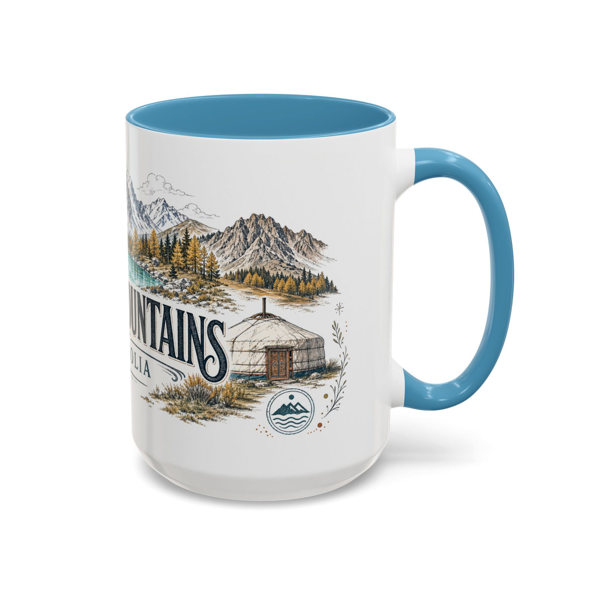 Altai Mountains Mug, Mongolia Travel Souvenir, Bucket List Gift, Accent Ceramic Coffee Mug 11oz 15oz
