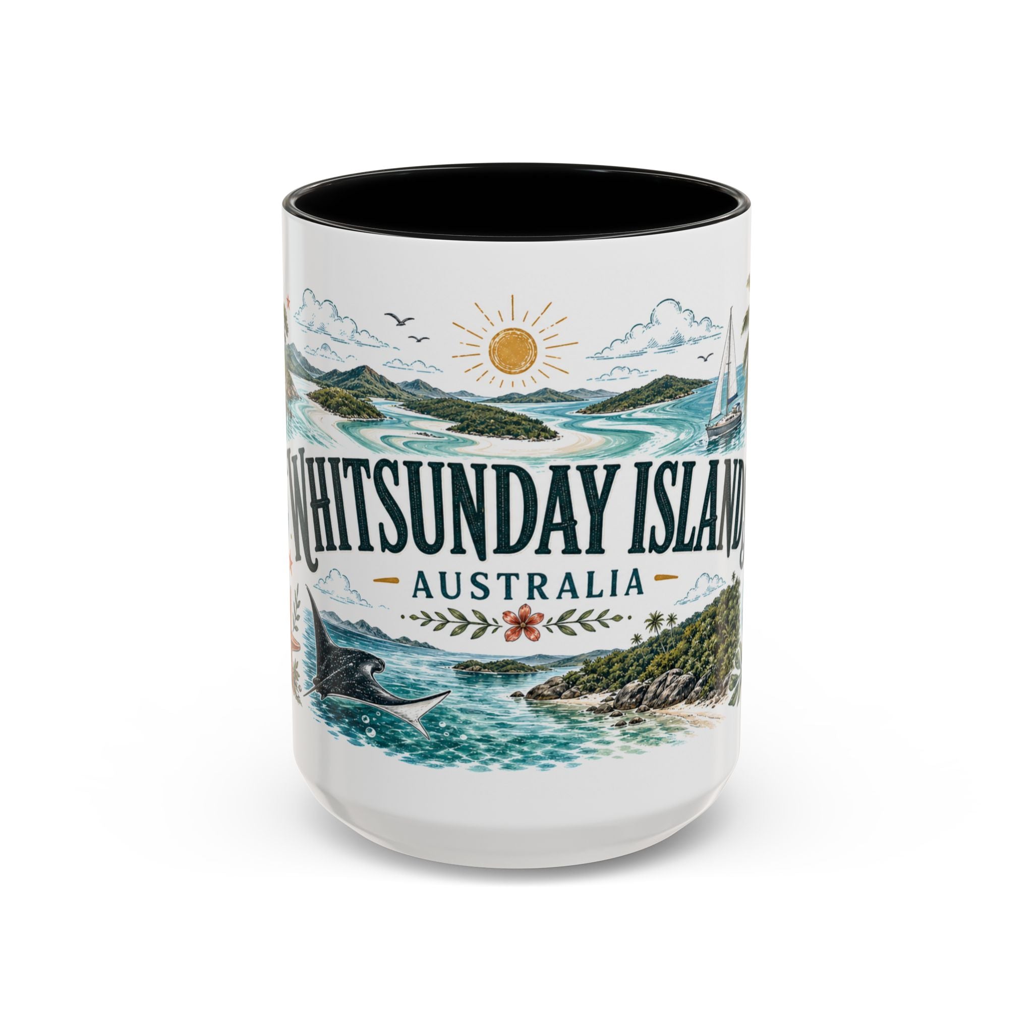 Whitsunday Islands Mug, Australia Travel Souvenir, Bucket List Gift, Accent Ceramic Coffee Mug 11oz 15oz