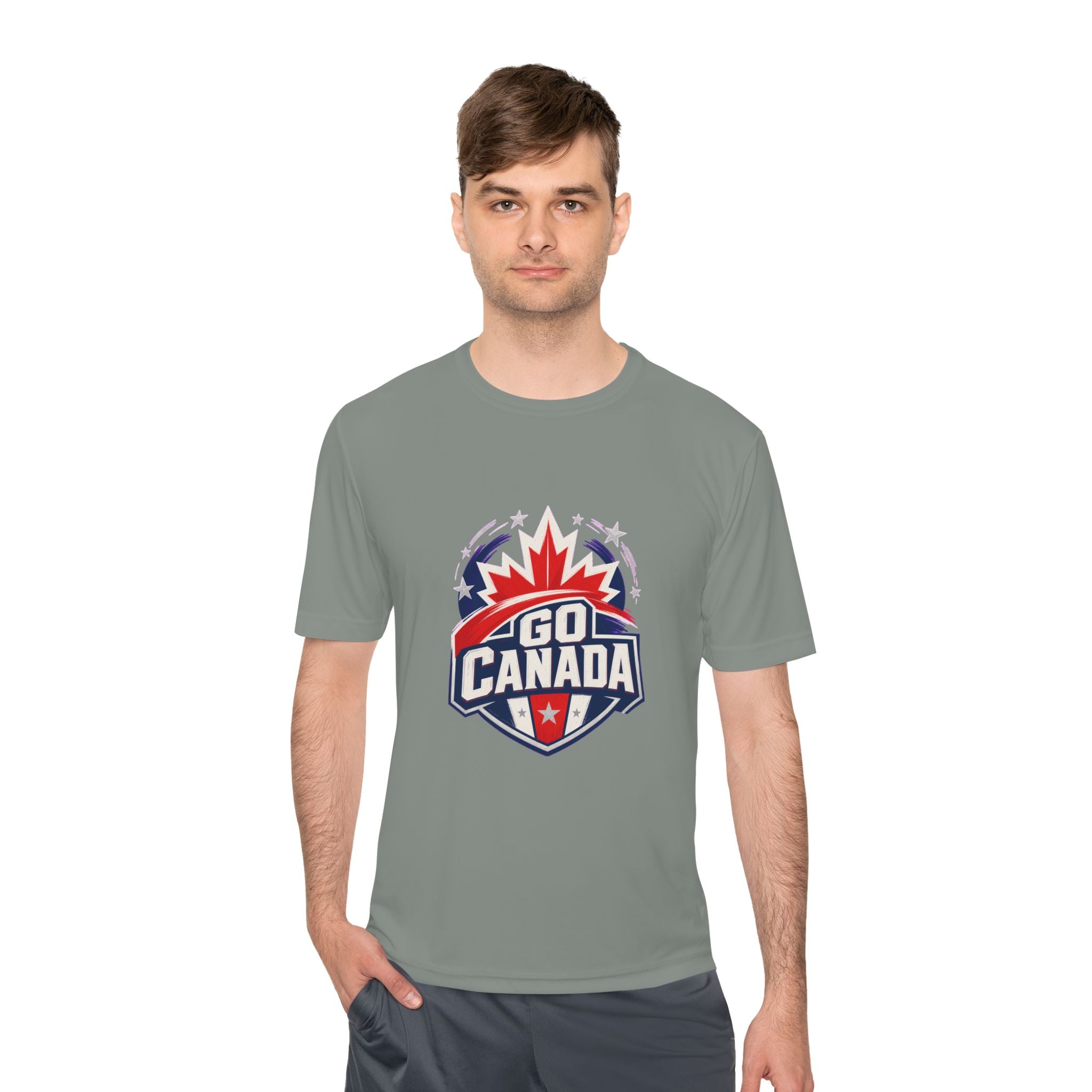 Go Canada Soccer T Shirt, Moisture Wicking Fan Tee
