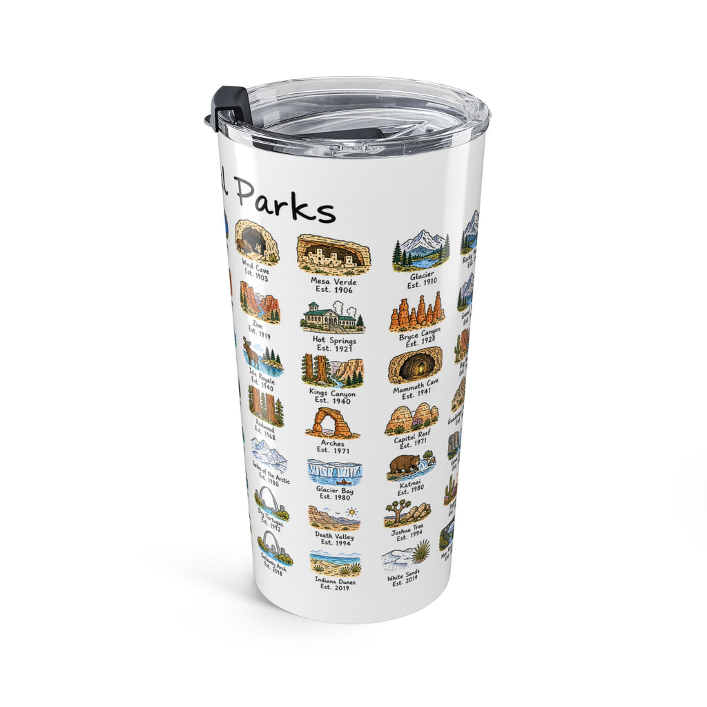 63 National Parks 20oz Tumbler | U.S. Parks Road Trip Gift | Insulated Stainless Steel Travel Cup