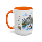 Reine Illustrated Travel Mug | Norway Souvenir Accent Coffee Mug | 11oz 15oz Ceramic Cup