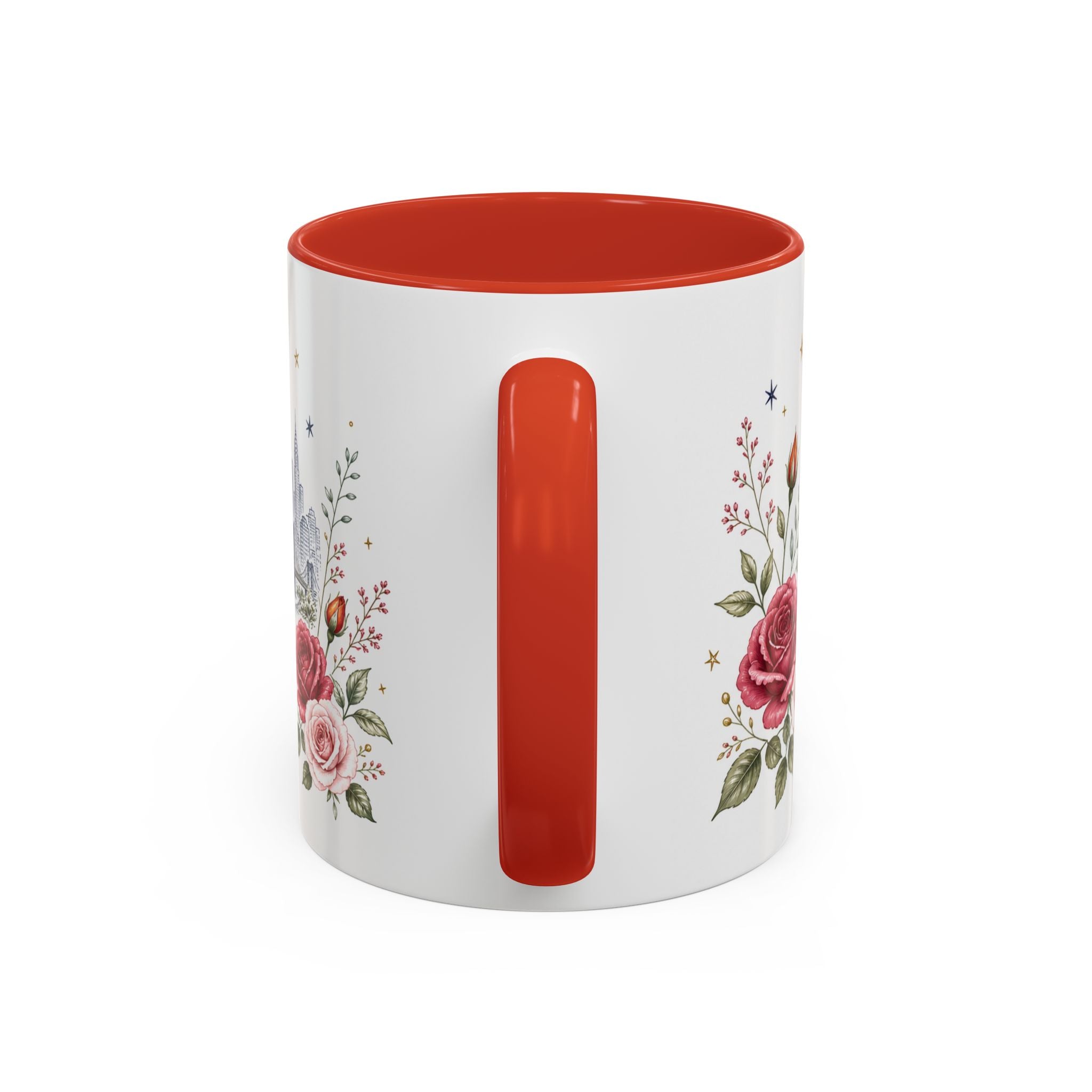 New York State Map Mug | Botanical Rose Accents, Long Distance Friendship Gift