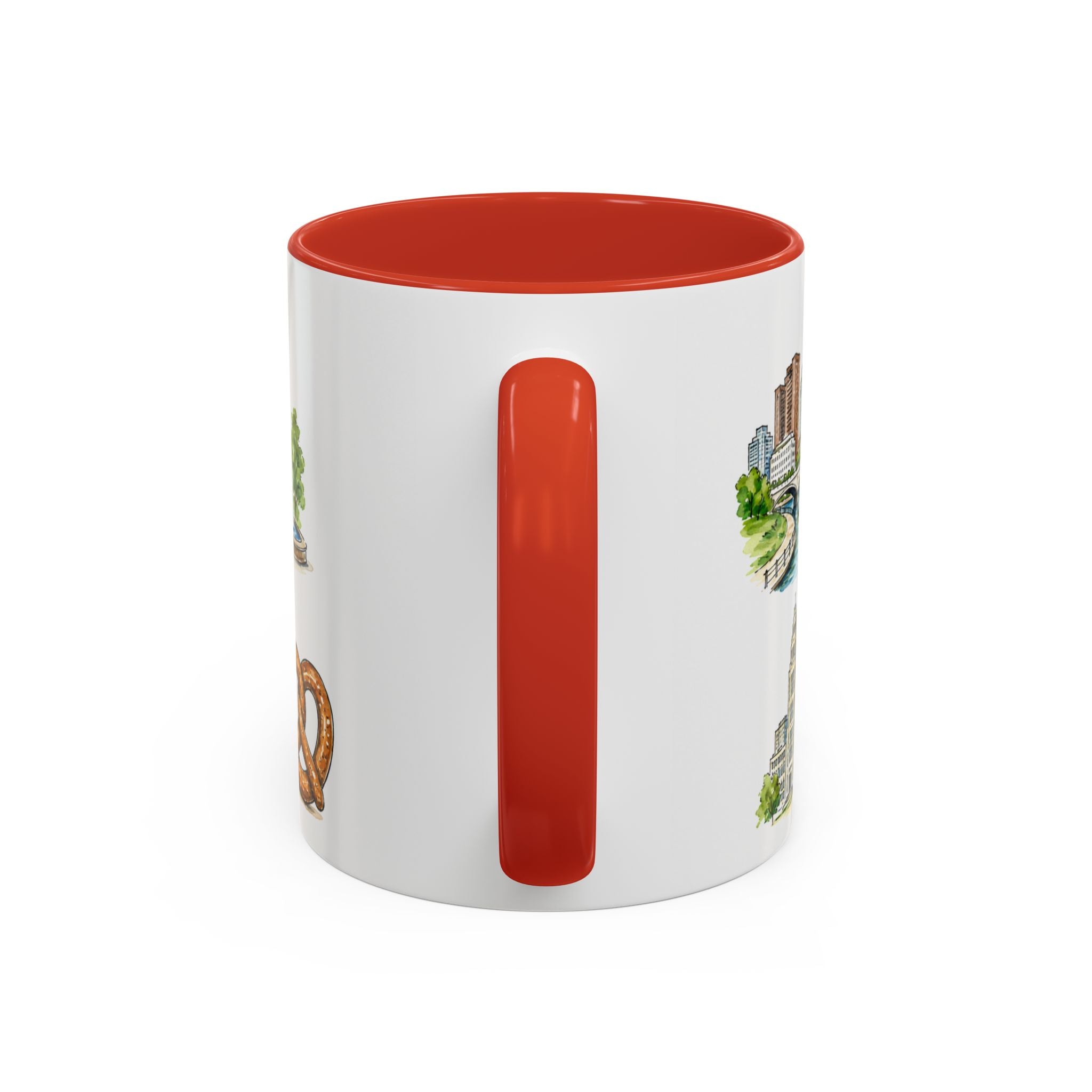 Columbus Illustrated Travel Mug | City Souvenir Accent Coffee Mug | 11oz 15oz Ceramic Cup