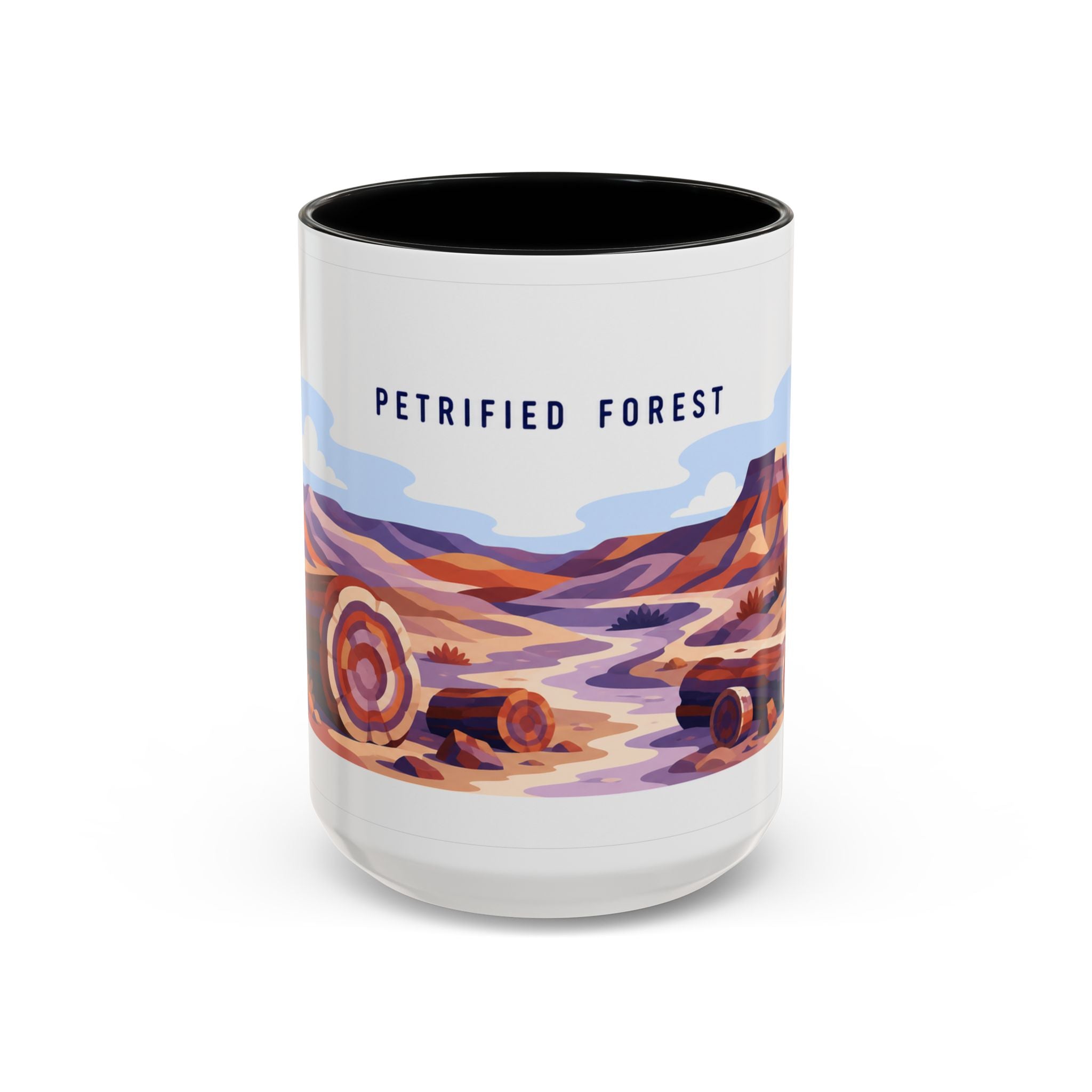 Petrified Forest National Park Coffee Mug | Solid Color Block Park Souvenir | 11oz 15oz Accent Mug