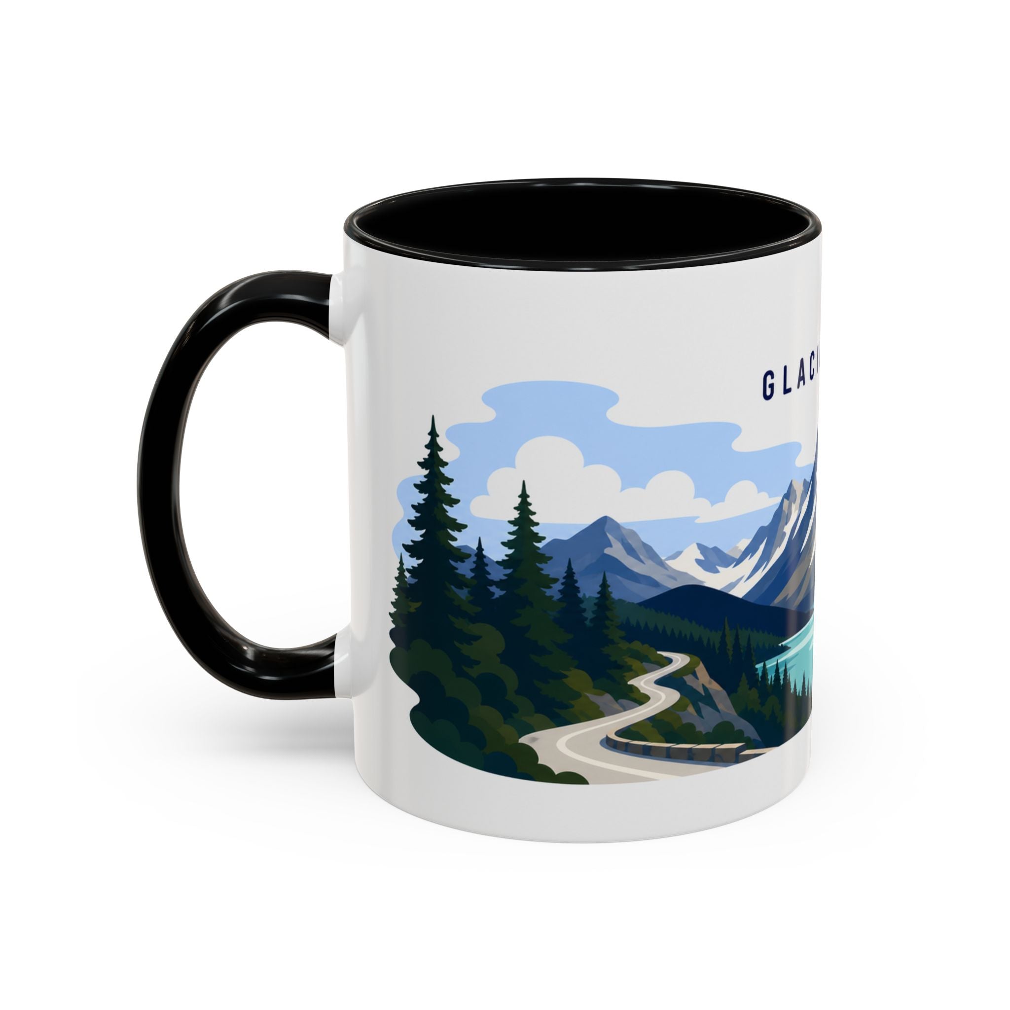 Glacier National Park Coffee Mug | Solid Color Block Park Souvenir | 11oz 15oz Accent Mug