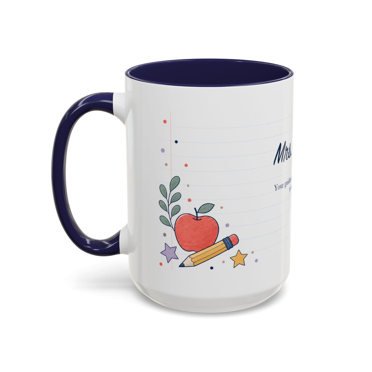 Personalized Teacher Mug | Custom Name Notebook Coffee Cup | Back to School Gift 11oz 15oz