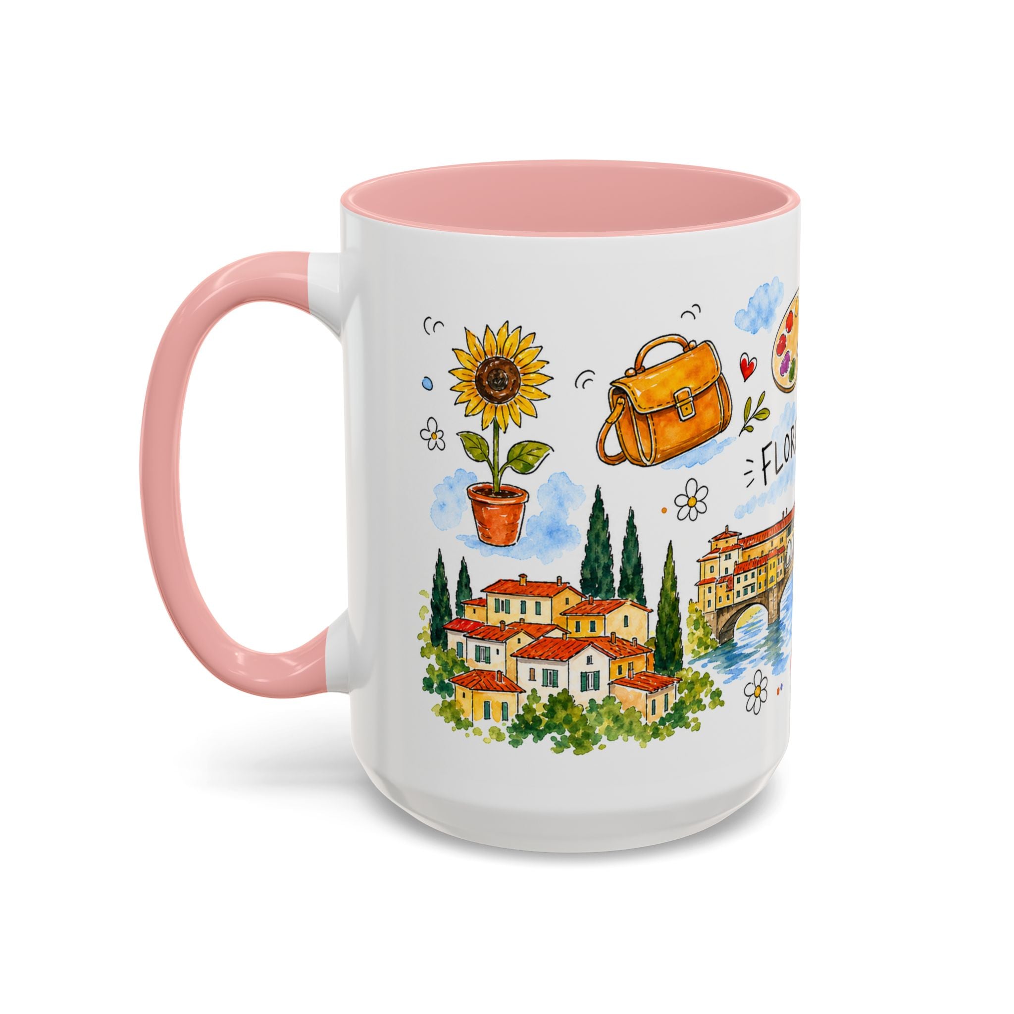 Florence Travel Mug | European City Souvenir Accent Coffee Mug | 11oz 15oz Ceramic Cup