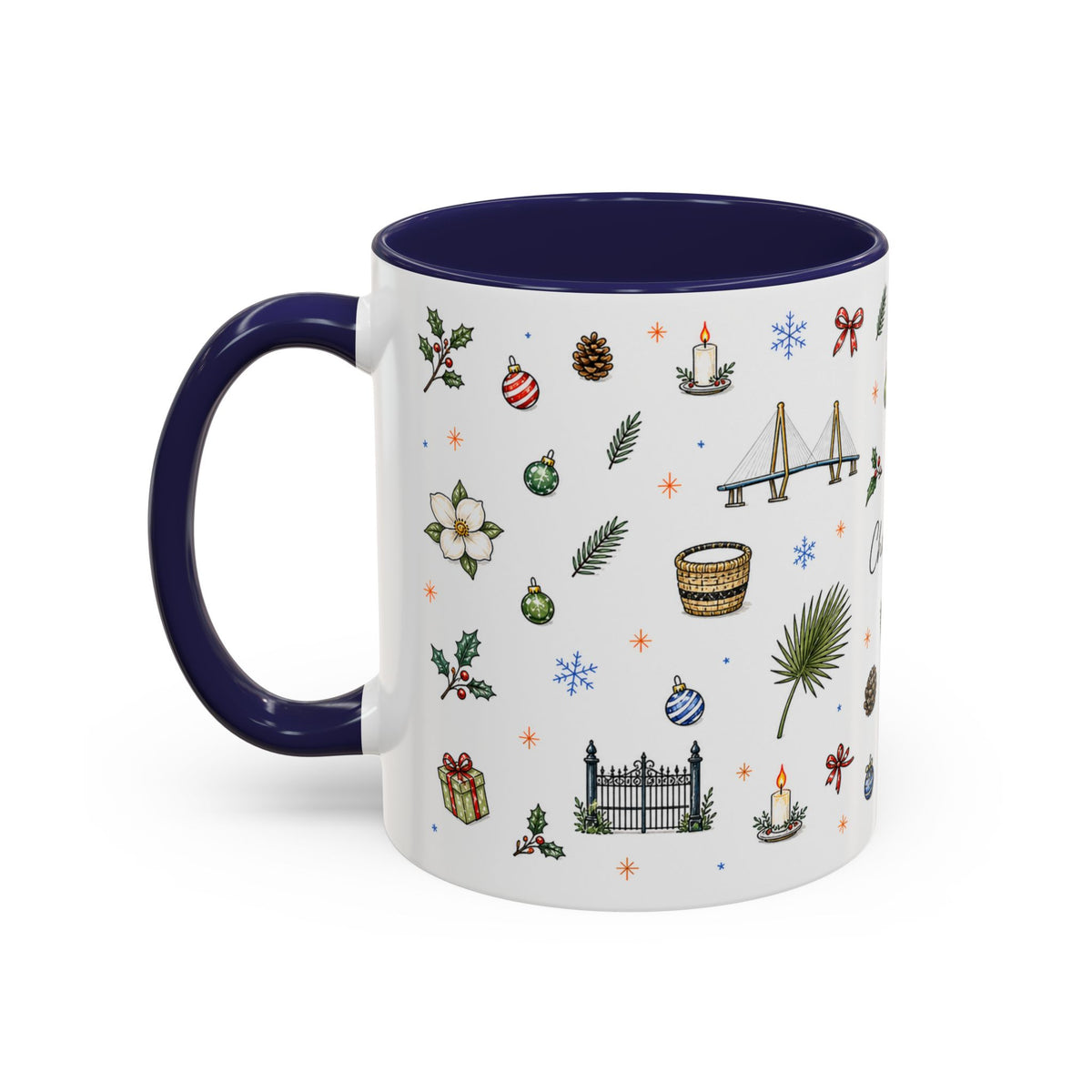 Charleston Christmas Mug | Watercolor City Souvenir, Holiday Travel Gift (11oz/15oz)