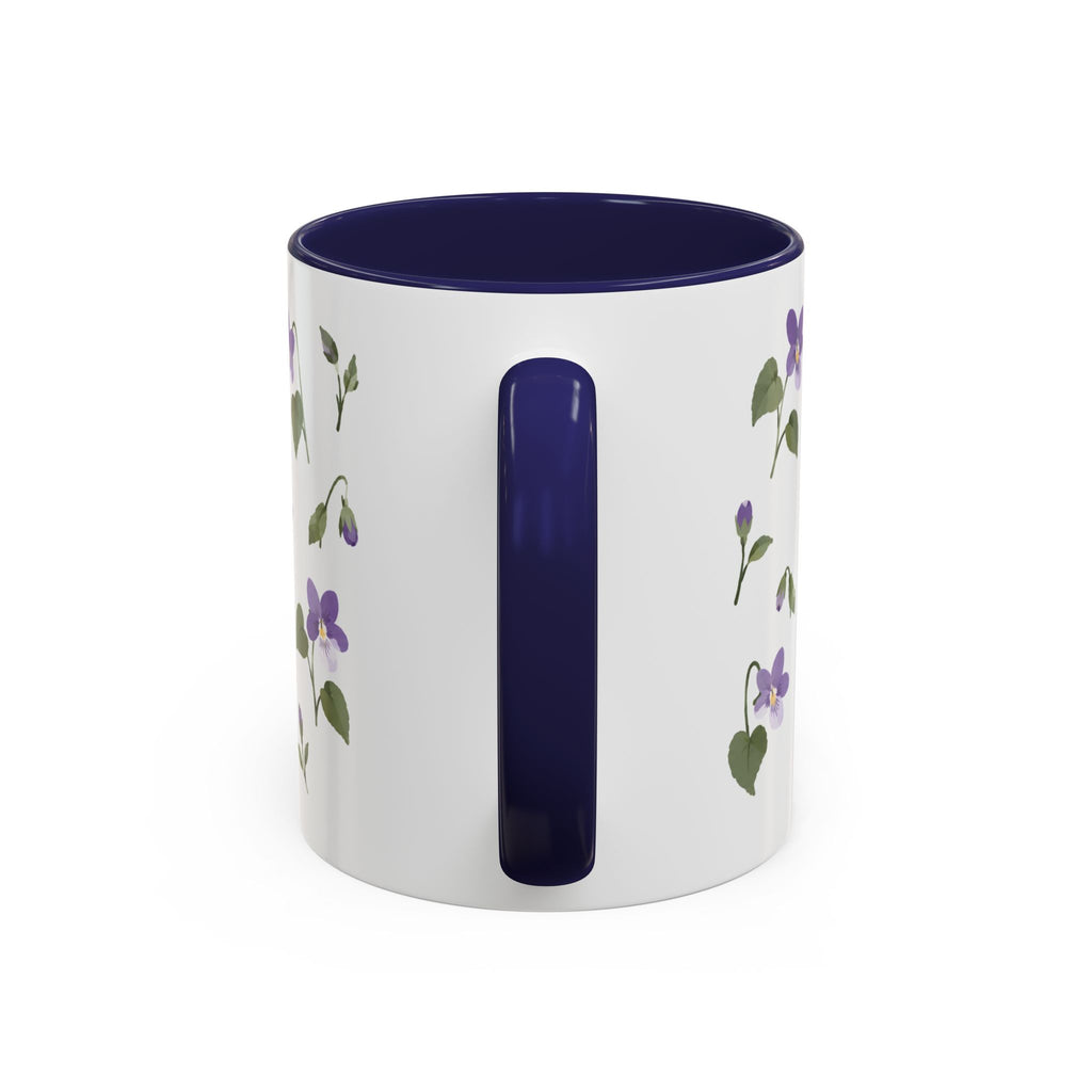 Wisconsin Wood Violet Mug, State Flower Floral Coffee Cup, 11oz Botanical Gift