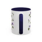 Wisconsin Wood Violet Mug, State Flower Floral Coffee Cup, 11oz Botanical Gift