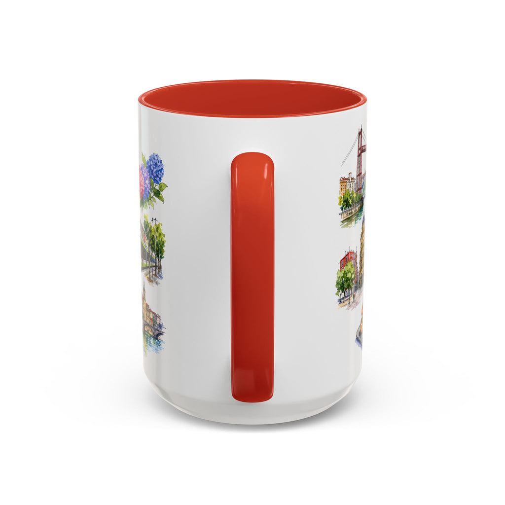 Bilbao Illustrated Travel Mug | City Souvenir Accent Coffee Mug | 11oz 15oz Ceramic Cup