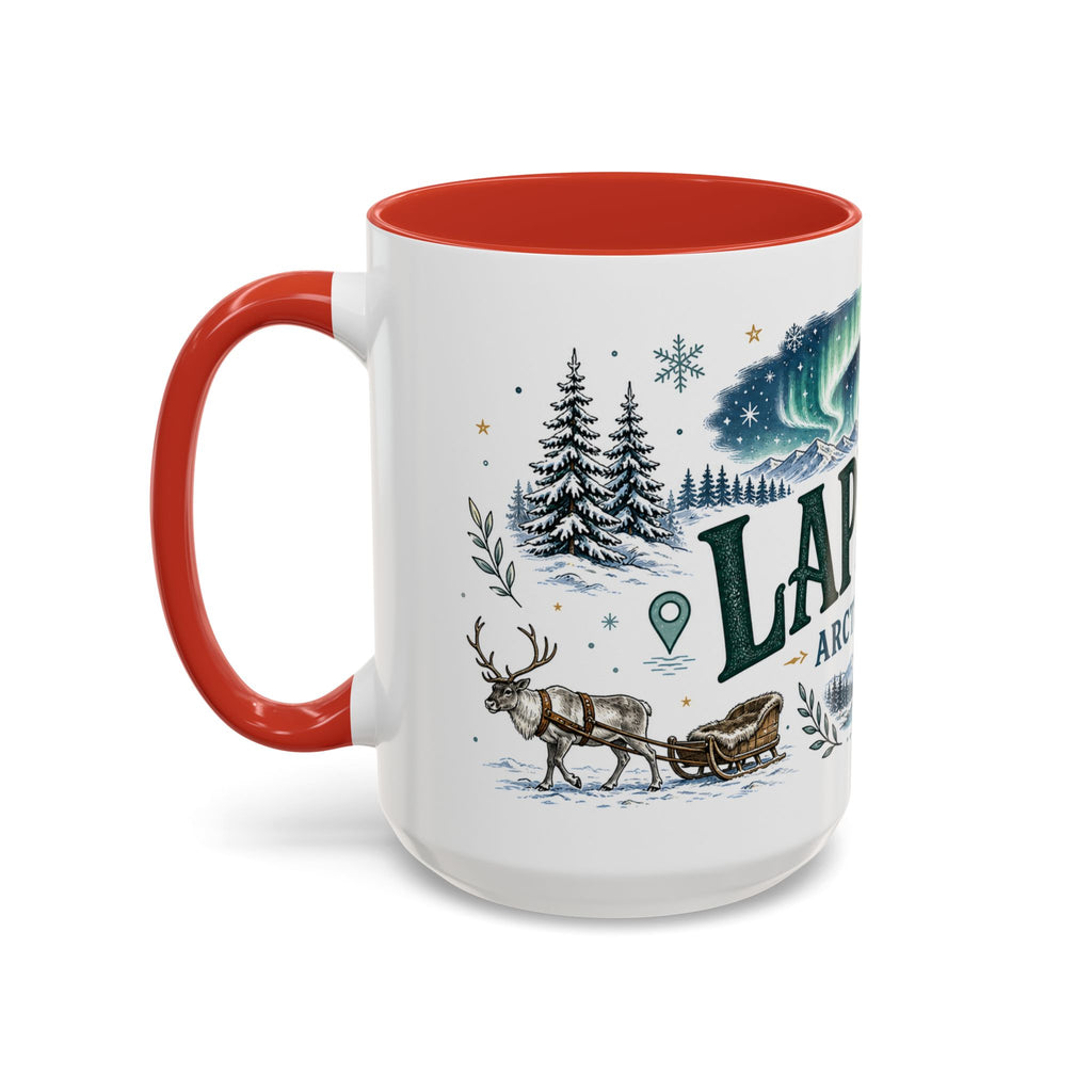 Lapland Coffee Mug | Travel Destination Souvenir Gift | Accent Color Ceramic 11oz 15oz