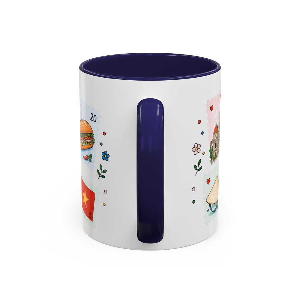 Ho Chi Minh City Coffee Mug | Postage Stamp Collage Mug | Travel Souvenir Accent Cup 11oz 15oz