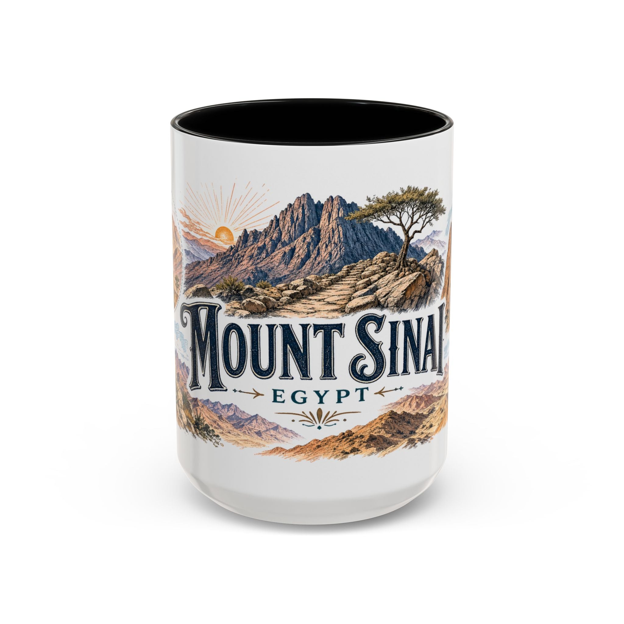 Mount Sinai Mug, Egypt Travel Souvenir, Bucket List Gift, Accent Ceramic Coffee Mug 11oz 15oz