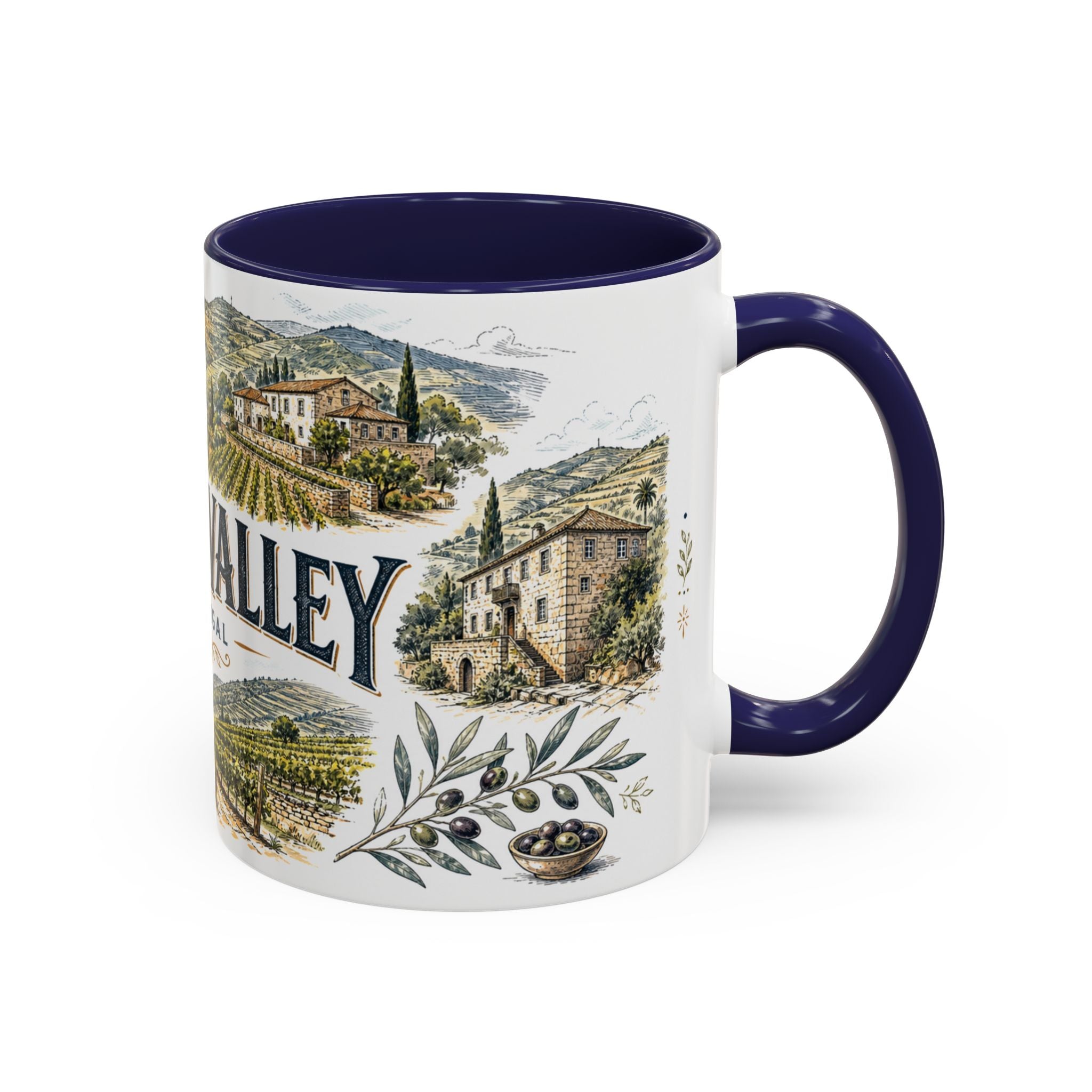 Douro Valley Mug, Portugal Travel Souvenir, Bucket List Gift, Accent Ceramic Coffee Mug 11oz 15oz