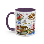 San Francisco Illustrated Travel Mug | City Souvenir Accent Coffee Mug | 11oz 15oz Ceramic Cup
