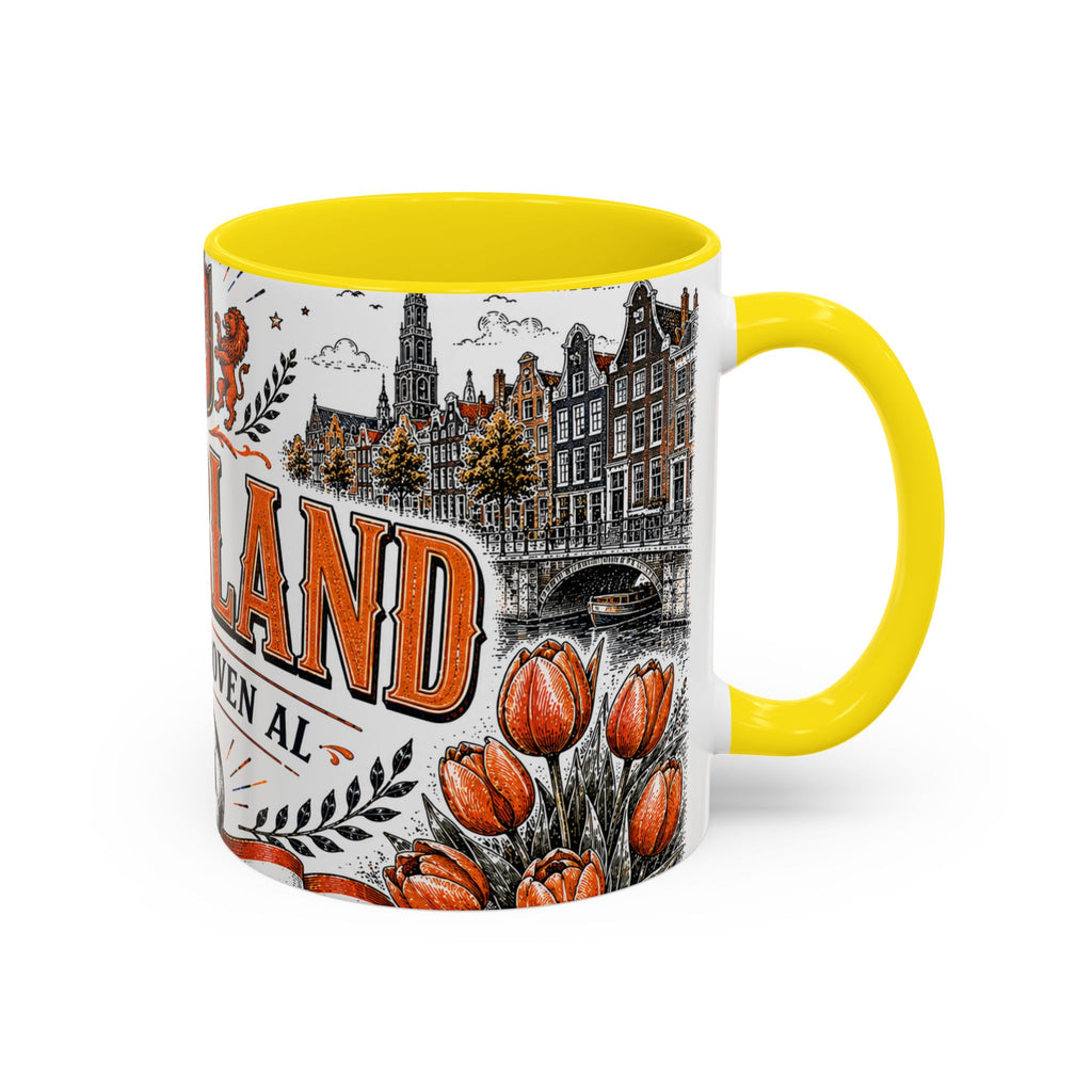 Netherlands Soccer Coffee Mug | World Cup Fan Gift | Accent Color Ceramic 11oz 15oz Match Day Cup