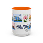Singapore Coffee Mug | Postage Stamp Collage Mug | Travel Souvenir Accent Cup 11oz 15oz