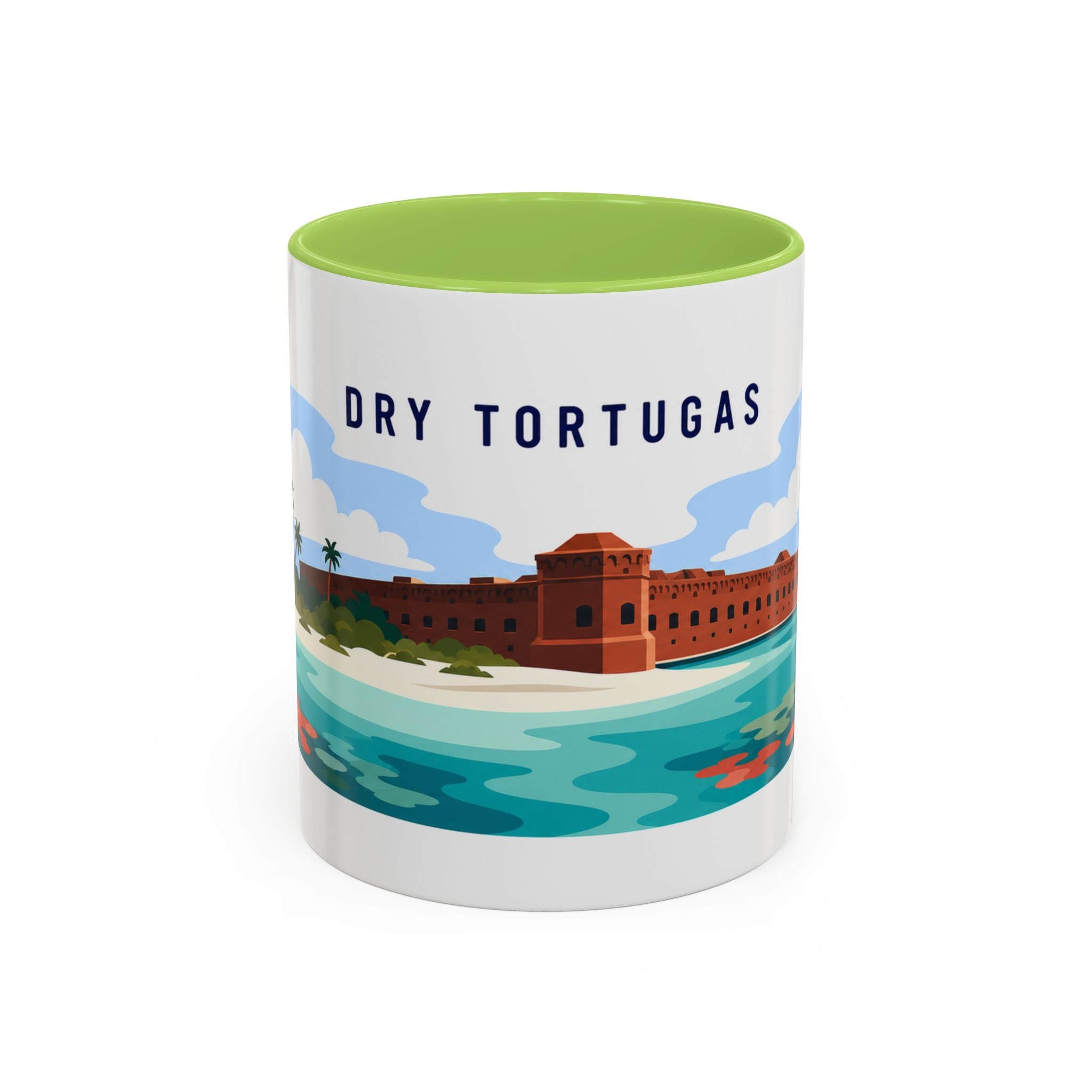 Dry Tortugas National Park Coffee Mug | Solid Color Block Park Souvenir | 11oz 15oz Accent Mug
