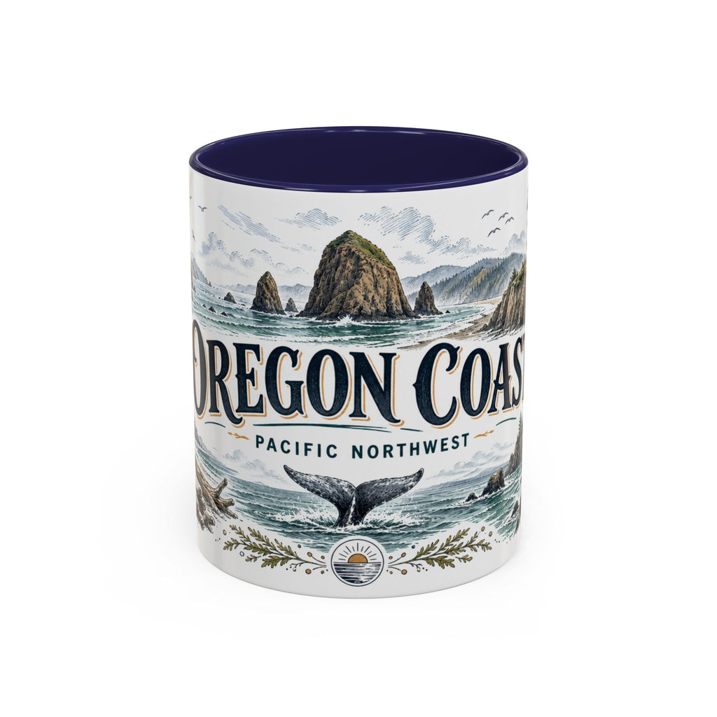 Oregon Coast Mug, Pacific Northwest Travel Souvenir, Bucket List Gift, Accent Ceramic Coffee Mug 11oz 15oz
