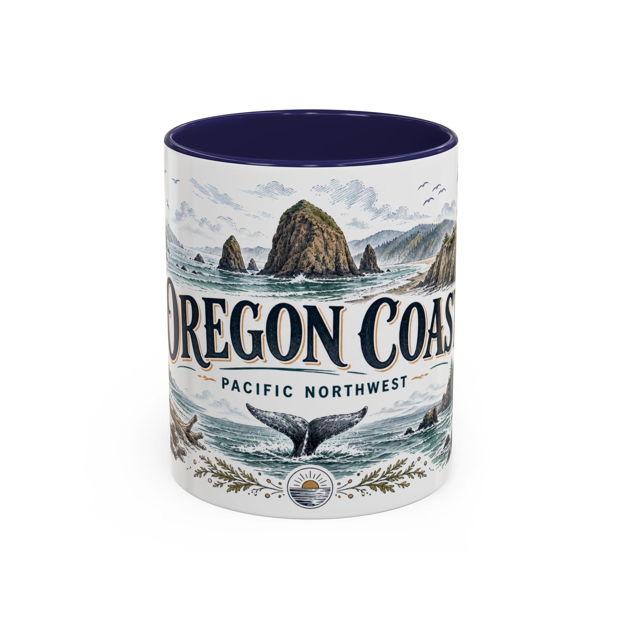 Oregon Coast Mug, Pacific Northwest Travel Souvenir, Bucket List Gift, Accent Ceramic Coffee Mug 11oz 15oz