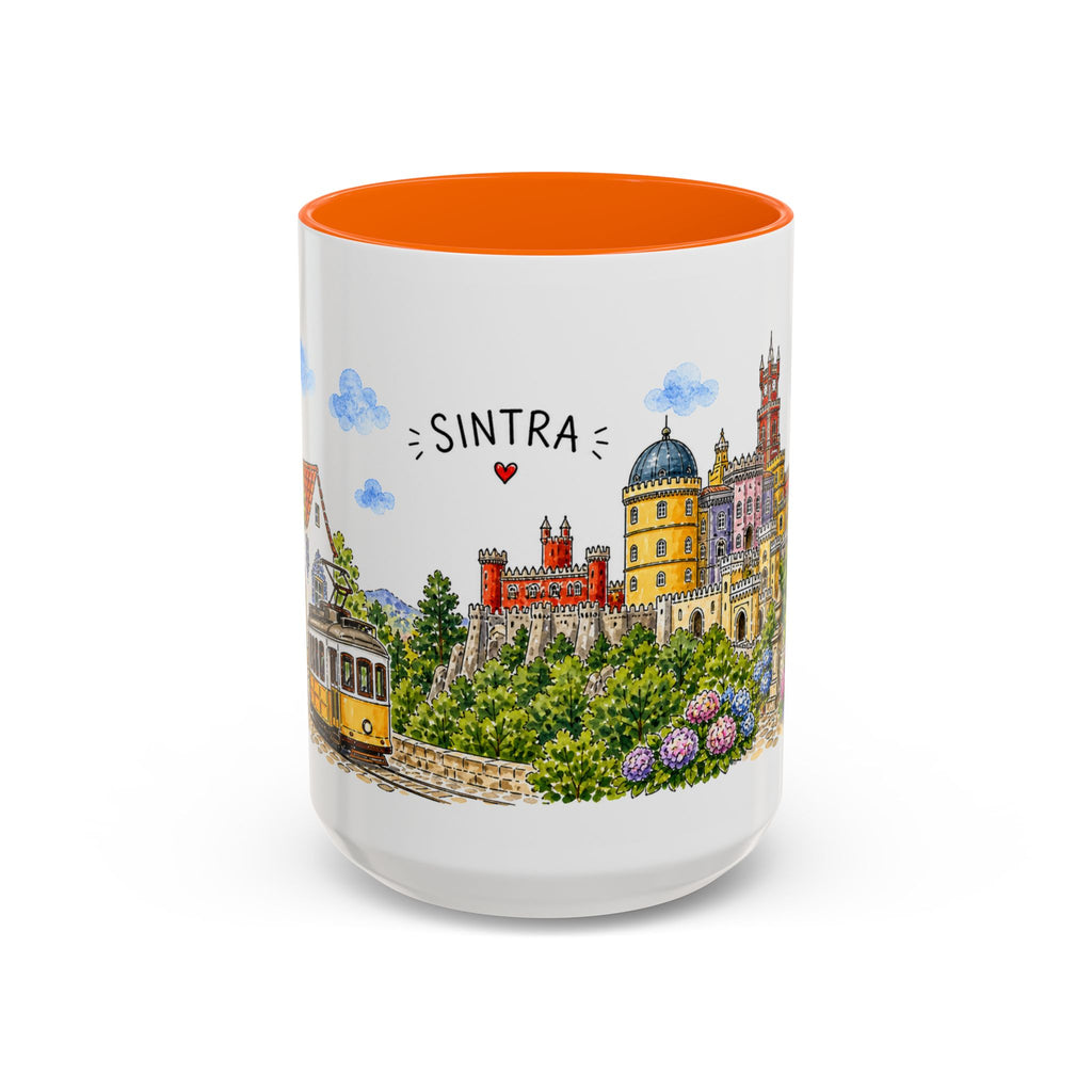 Sintra Illustrated Travel Mug | Portugal Souvenir Accent Coffee Mug | 11oz 15oz Ceramic Cup