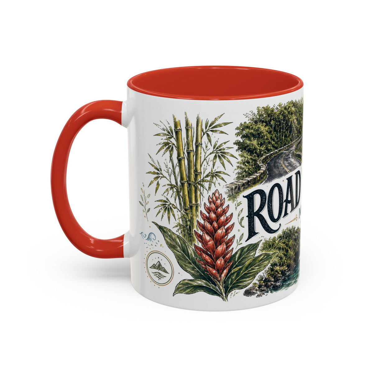 Road to Hana Mug, Maui Travel Souvenir, Bucket List Gift, Accent Ceramic Coffee Mug 11oz 15oz